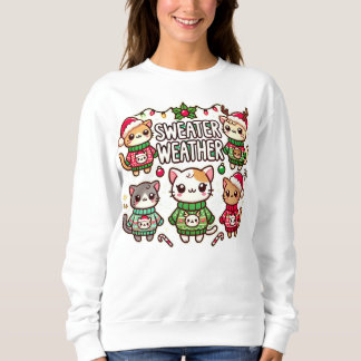 Camiseta "Gatos-Clima Doce - Natal Louco"