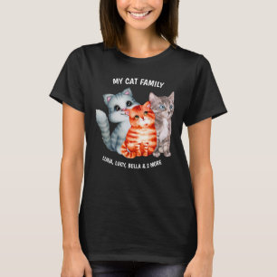 Camiseta Gatos Coloridos De Cristóvão Cónico De Cores Aquar