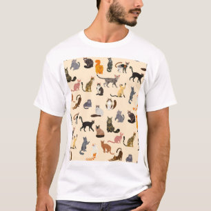 Camiseta Gatos Coloridos: Diferentes Padrões De Raças