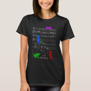 Camiseta Gatos Coloridos Fofos Notas Musicais Clave Pianist