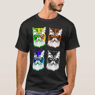 Camiseta Gatos Coloridos Quatro Cabeças de Gato