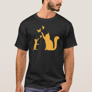 Camiseta Gatos Com Borboletas Gato I Gatos Fofos
