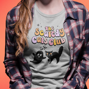 Camiseta Gatos com Dia de as Bruxas engraçado