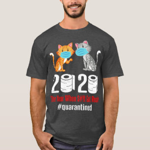 Camiseta Gatos Com Papel De Banheiro 2020 Com Máscara Dança