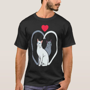 Camiseta Gatos Coração Dia das Mães Gatinho Fofo Pet Amor M