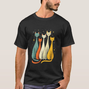 Camiseta Gatos Cósmicos Sob o Céu Noturno