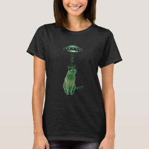 Camiseta Gatos Crianças Abdução OVNI Alien
