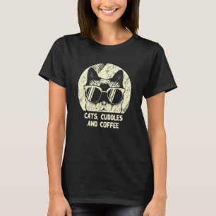 Camiseta Gatos Cudddles E Café Gato Café Kitty 1