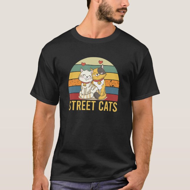 Camiseta Gatos Da Vintage Street Retro Funny Cat (Frente)
