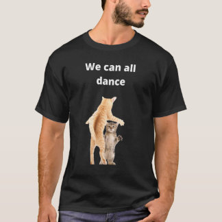 Camiseta gatos dançantes ideia Todos Podemos Dançar humor d