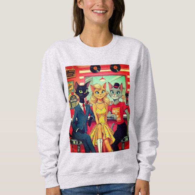Camiseta Gatos de adolescente de meio século em um restaura (Frente)