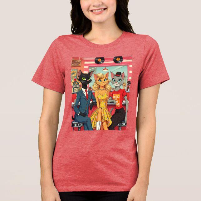 Camiseta Gatos de adolescente de meio século em um restaura (Frente)