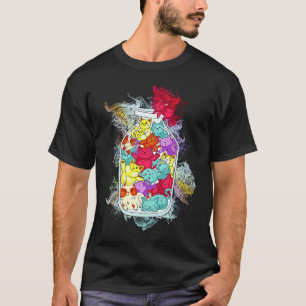 Camiseta Gatos de água Splash Garrafa Gato Fofo Gatinho