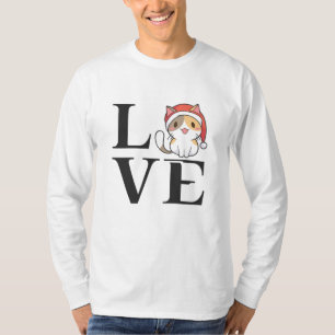Camiseta Gatos De Amor - Gatinho Papai noel