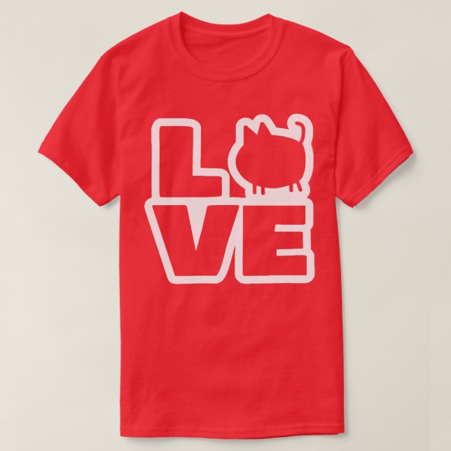 Camiseta Gatos de Amor no Dia de os namorados Branco (Frente do Design)