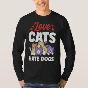 Camiseta Gatos De Amor Odeiam Cães Pet Animal Cat