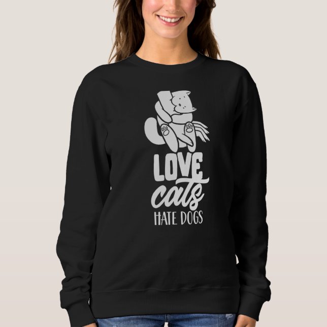 Camiseta Gatos De Amor Odeiam Cães Pet Cat Animal (Frente)