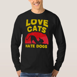 Camiseta Gatos De Amor Odeiam Cães Pet Cat Animal
