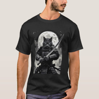 Camiseta Gatos de Arte Japonês Japão Guerreiro Gato Retro S