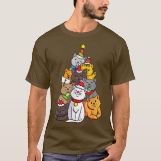 Camiseta Gatos de Árvore Gato Gato Gato Gato Gato Árvore de