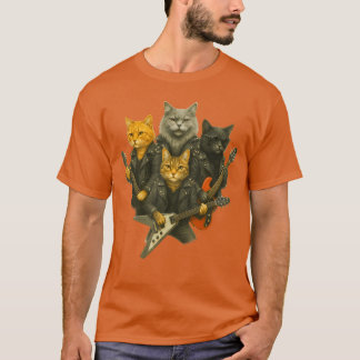 Camiseta Gatos de Banda de Rock Engraçados Amante de Música