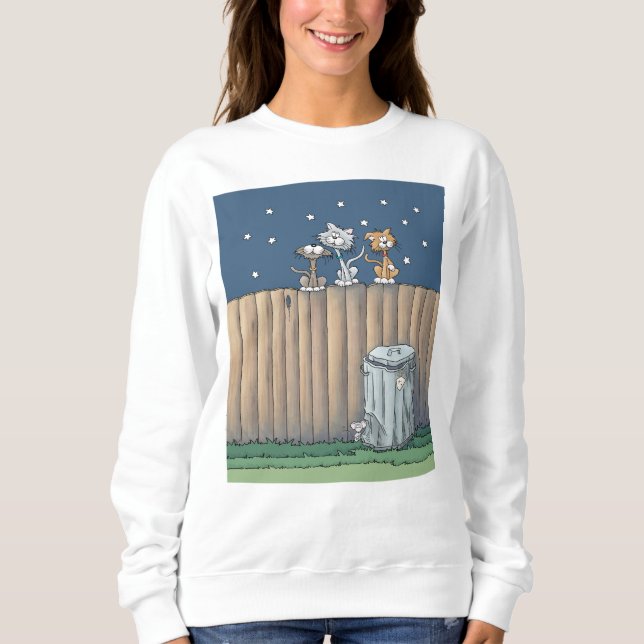 Camiseta Gatos de beco em uma cerca (Frente)