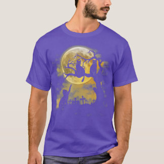 Camiseta Gatos de Cães de Halloween de Gato Louco T
