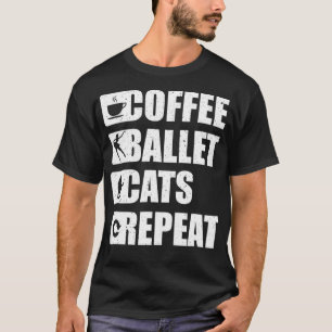 Camiseta Gatos de Café de Ballet Dançando Tutu Bailarina Da