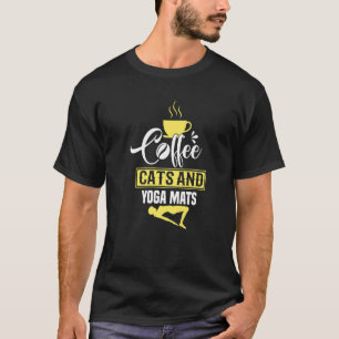 Camiseta Gatos de café e família de Yoga Mats