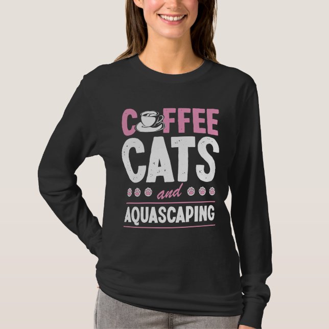 Camiseta Gatos De Café E Gato De Aquascapa De Gato De Gato  (Frente)