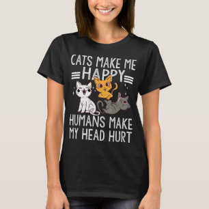 Camiseta Gatos De Cotação De Gato Me Fazem Humanos Felizes