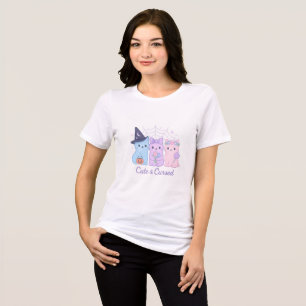 Camiseta Gatos de Dia das Bruxas de Pastel e Malditos