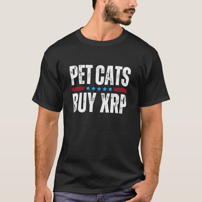 Camiseta Gatos de Estimação Compram Mercadorias de Criptomo (Frente)