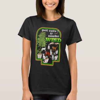 Camiseta Gatos de Estimação Vintage e Fumam Maconha