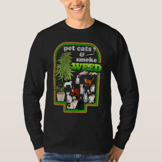 Camiseta Gatos de Estimação Vintage e Fumam Maconha