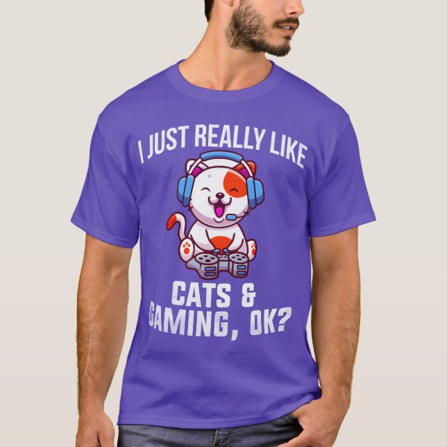 Camiseta Gatos De Gaming E Gaming (Frente)