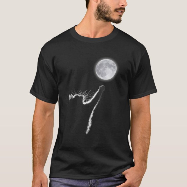Camiseta Gatos De Gata E Gato De Lua, Presentes Para Mulher (Frente)