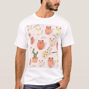 Camiseta Gatos De Gatinhos-gatinhos: Padrões Animais Bons