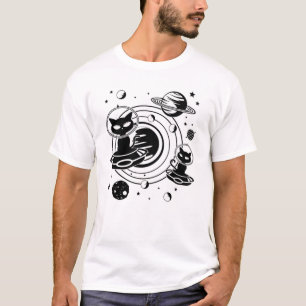 Camiseta Gatos De Gato De Alienígena No Espaço De Gatinho