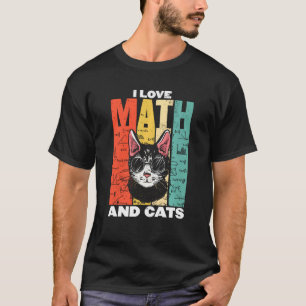 Camiseta Gatos De Gato Engraçados Eu Adoro Matemática Que F