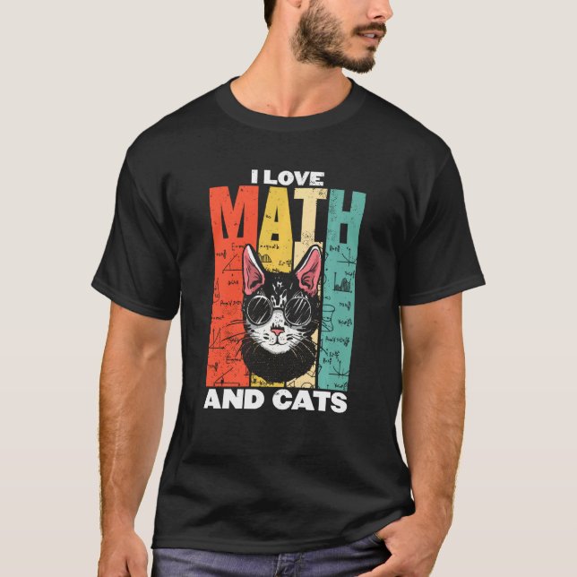 Camiseta Gatos De Gato Engraçados Eu Adoro Matemática Que F (Frente)