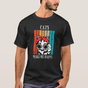Camiseta Gatos De Gato Vintado legal Me Tornam Feliz Para M