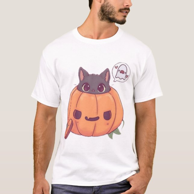 Camiseta gatos de halloween (Frente)