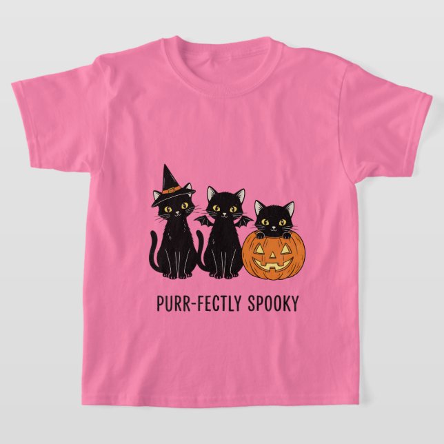 Camiseta gatos de Halloween com uma abóbora  (Postura )