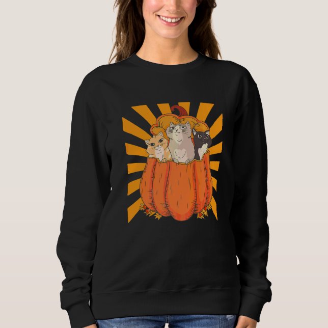 Camiseta Gatos de Halloween Kitten Abóbora (Frente)