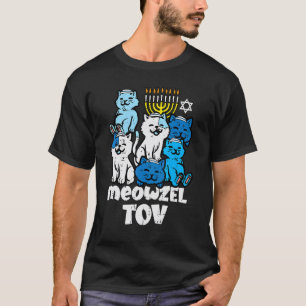 Camiseta Gatos de Hanukkah Meowzel Tov Chanukah Mulheres Ju