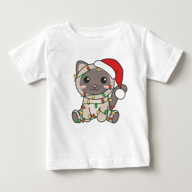 Camiseta Gatos De Inverno De Natal (Frente)