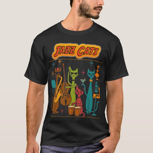 Camiseta gatos de jazz (Frente)