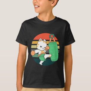 Camiseta Gatos de Kickboxing Homens Mulheres Crianças 