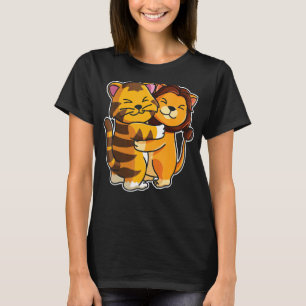 Camiseta Gatos De Leão E De Tigre Para Gatos De Mulheres Ou